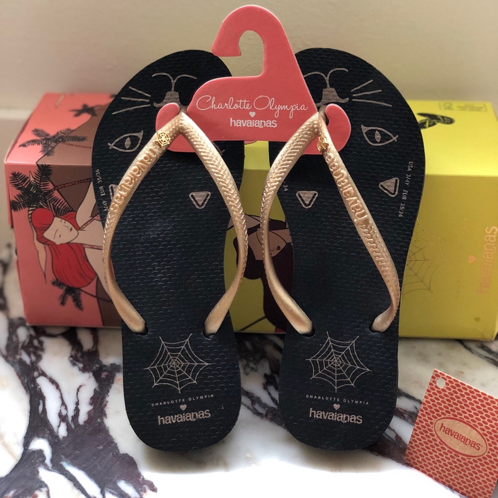 New In Box! Charlotte Olympia x Havaianas Sz 35/36